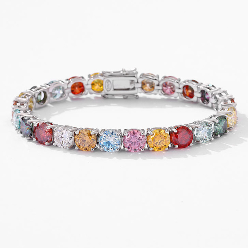 Ethnic Fashion Wear For Women - Dopamine color moissanite platinum PT950 bracelet