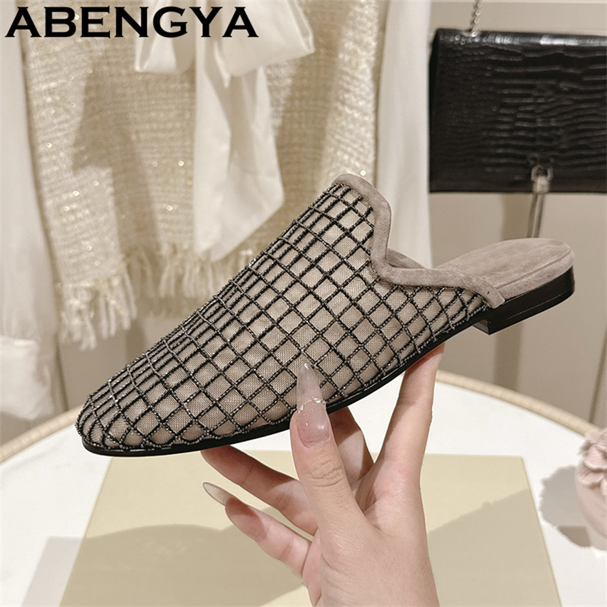 Shiny Lace Mesh Round Toe Flat - огляд і ціна Ethnic Fashion In