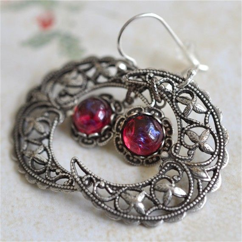 Vintage Inlaid Red Stone Moon  - огляд і ціна Ethnic Fashion Wear For Women